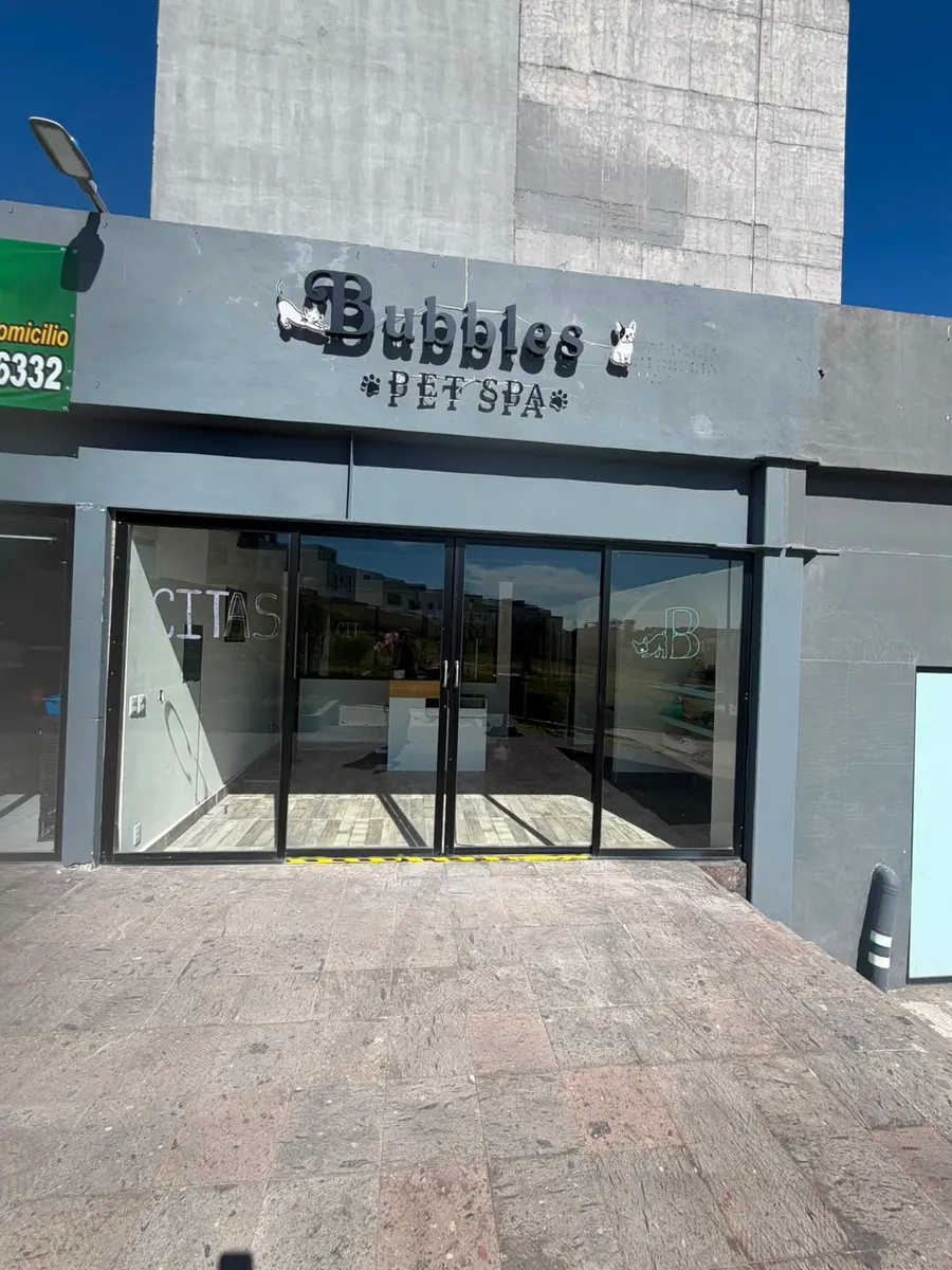Fachada de Bubbles Pets Spa de día, estética canina y felina en Av. Paseo de la Cantera, Zapopan
